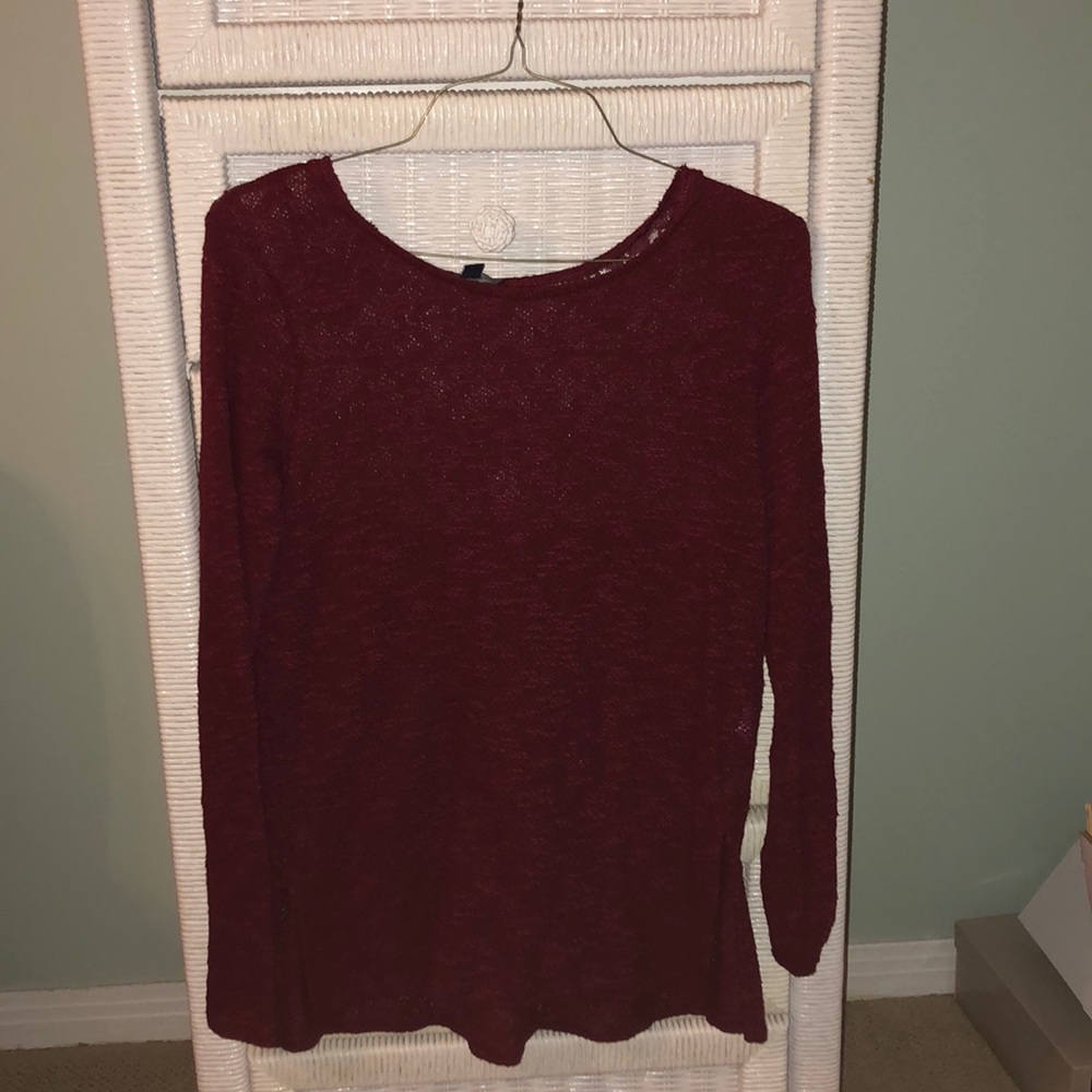 Maroon lace sweater